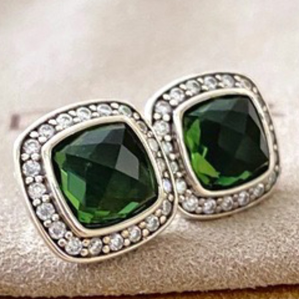 DAVID YURMAN Prasiolite & Diamond Albion Earrings
